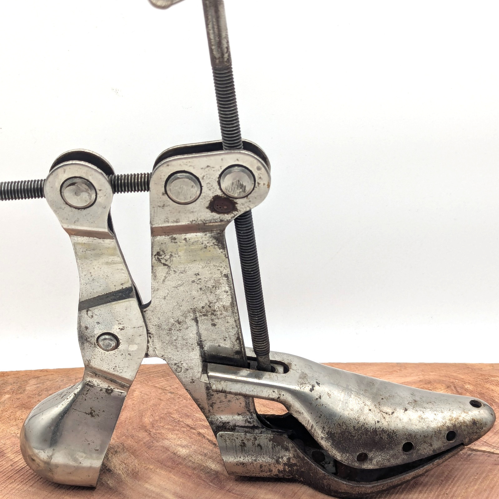 Vintage 1929 Nu-Way Steel Industrial Steampunk Shoe Stretcher Factory Sizer