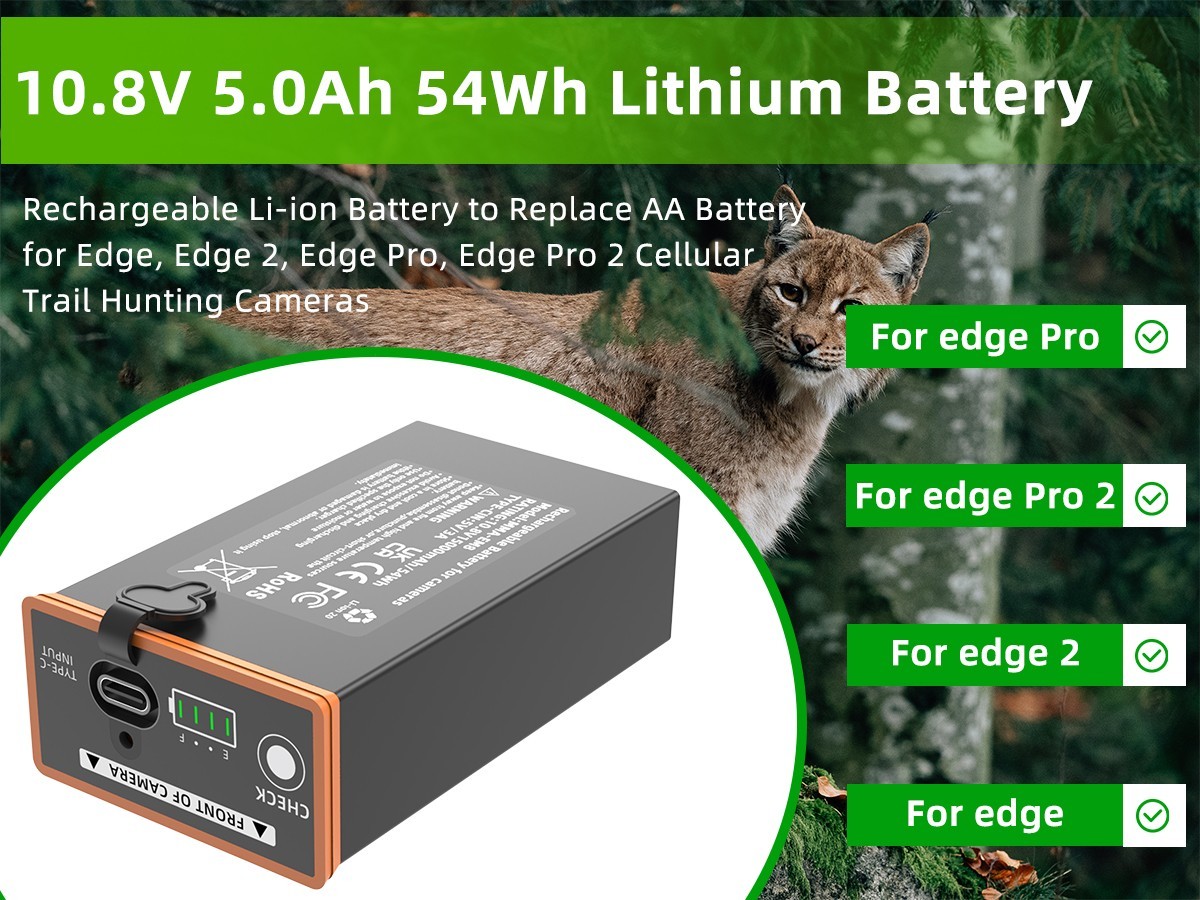 2 Packs Moultrie Power Mag MMA-EM8 5000Ah Battery For Edge Cellular Trai Camera