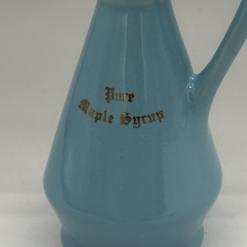 rare pottery # 474 pure maple syrup pitcher Blue
