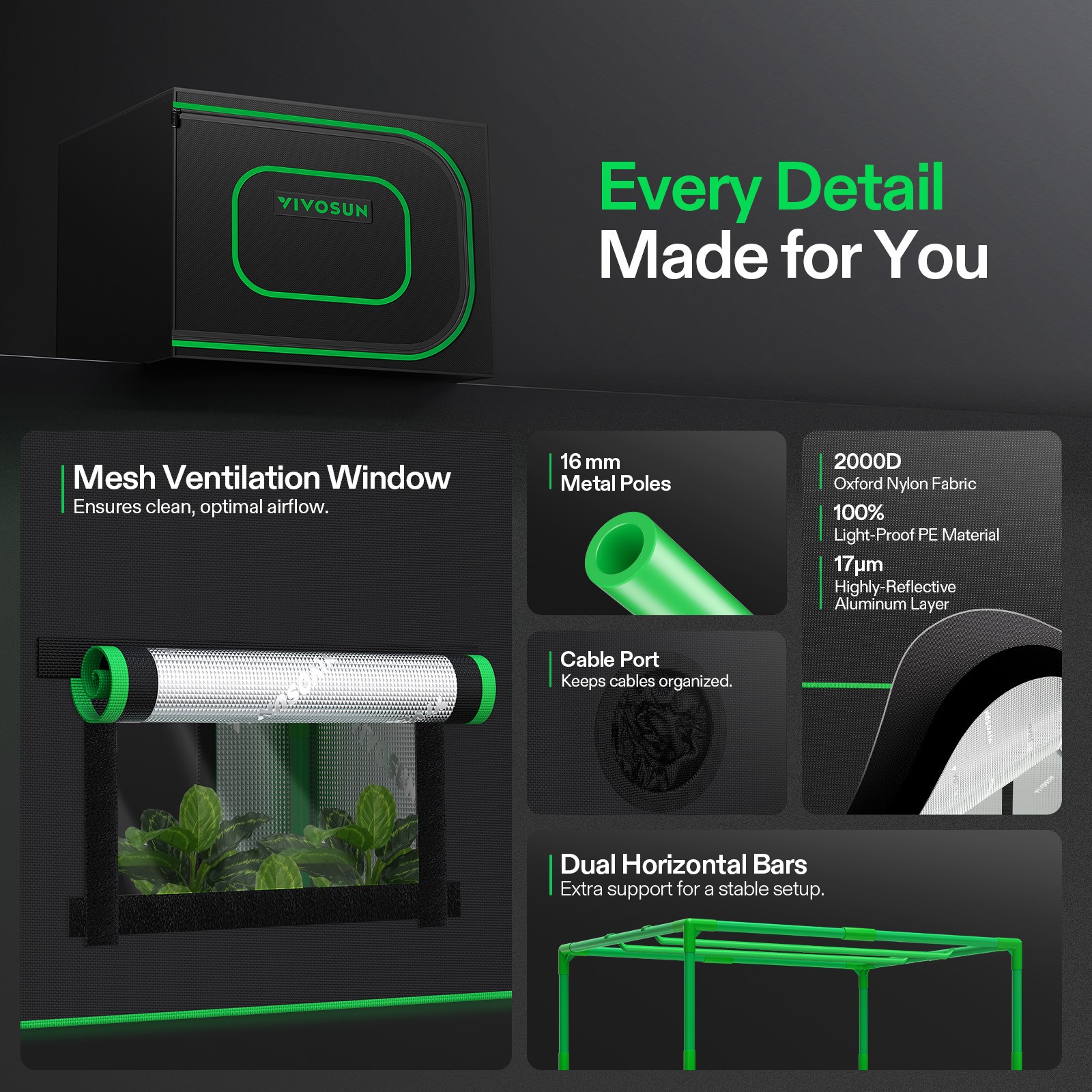 VIVOSUN Clone Tent Kit 24″x16″x20″ All-in-one Smart Seeding System A22 Control