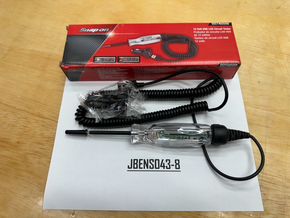 Snap-on Tools NEW 12V Digital Display Circuit Tester with USB Plug EECT402USB