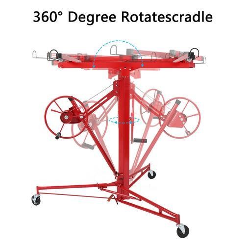 16FT Drywall Lifter Panel Hoist Jack Rolling Caster Construction Lockable 150lbs