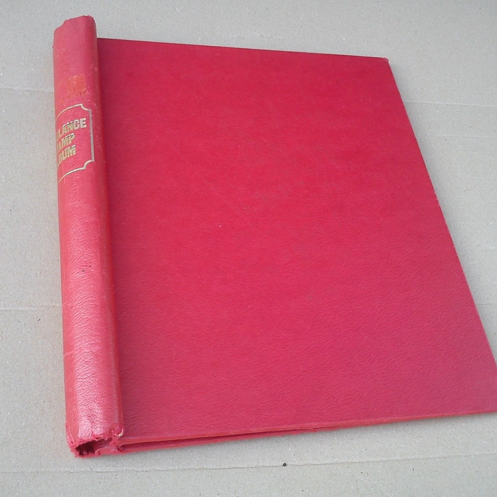 Freelance Stamp Album Folder Binder Storage Springback EMPTY Red Vintage