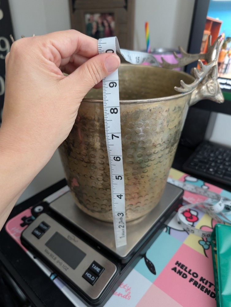 International Silver Company Handmade Silver Plated Two Stag Head Bucket