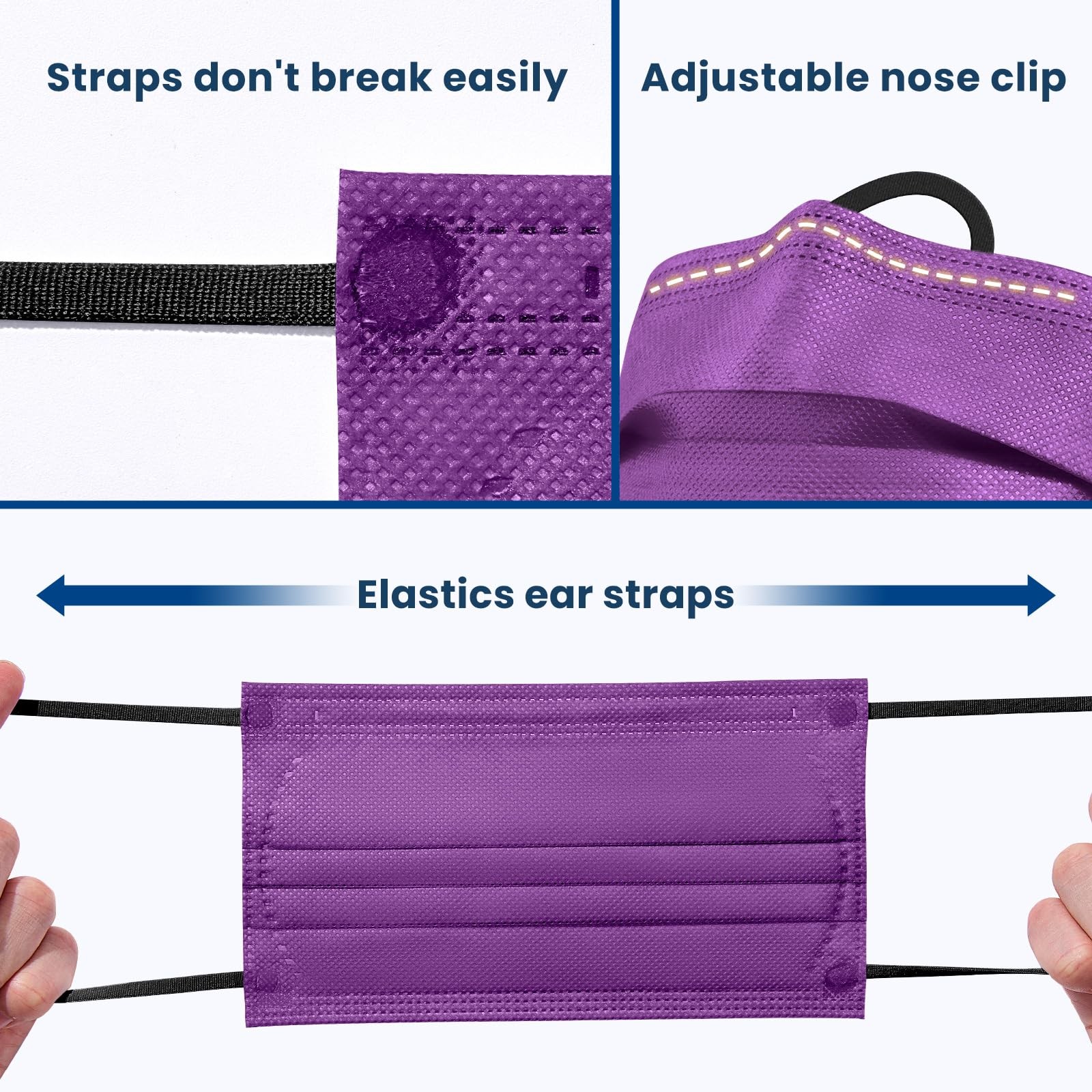 Disposable Face Mask for Adults - 4 Ply Protection, Individually Wrapped 50