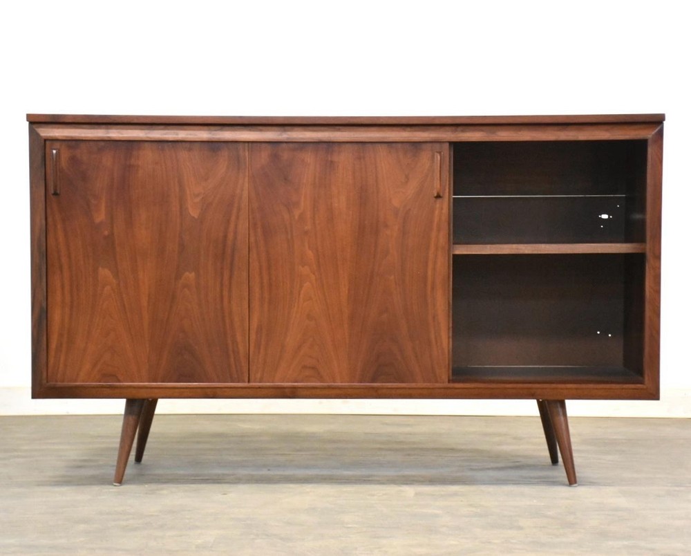 Refinished 57” Walnut Sideboard Credenza
