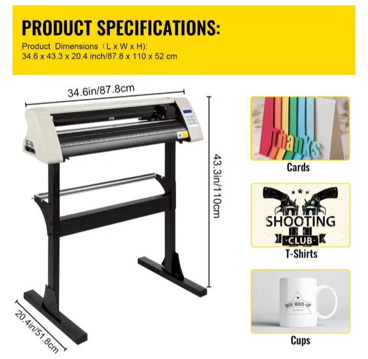 Vinyl Cutter Plotter 28" Sign Cutting Machine w/ Software for Decals & Shirts 28