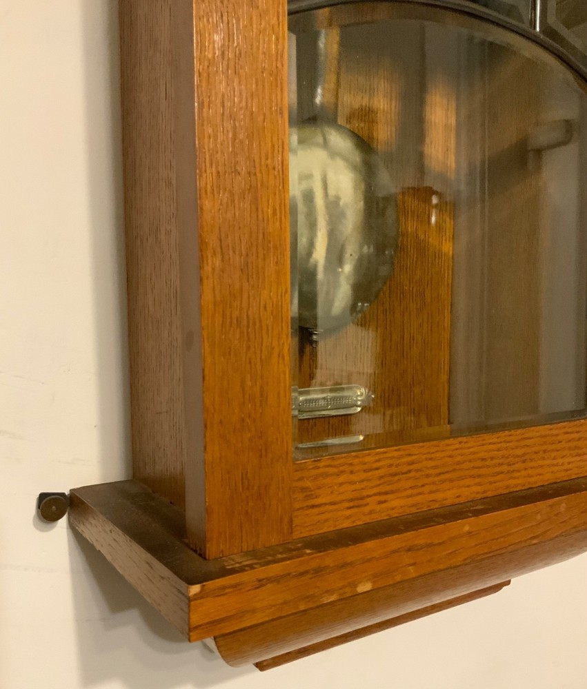 Antique German Junghans Wall Clock , Oak, 1900s