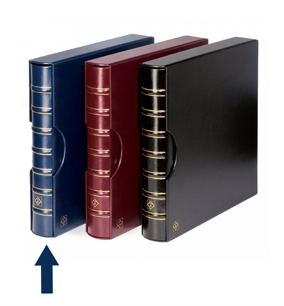 Lighthouse Maximum Extra Wide Binder and Slipcase For Stamps & Postcards Blue