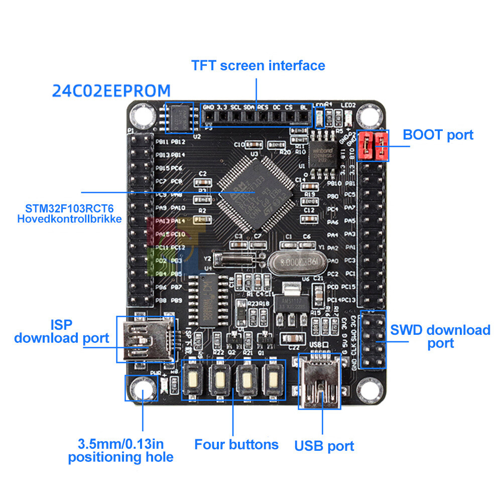STM32F103RCT6 Development Board Small System Board Embedded Learning Board Kit