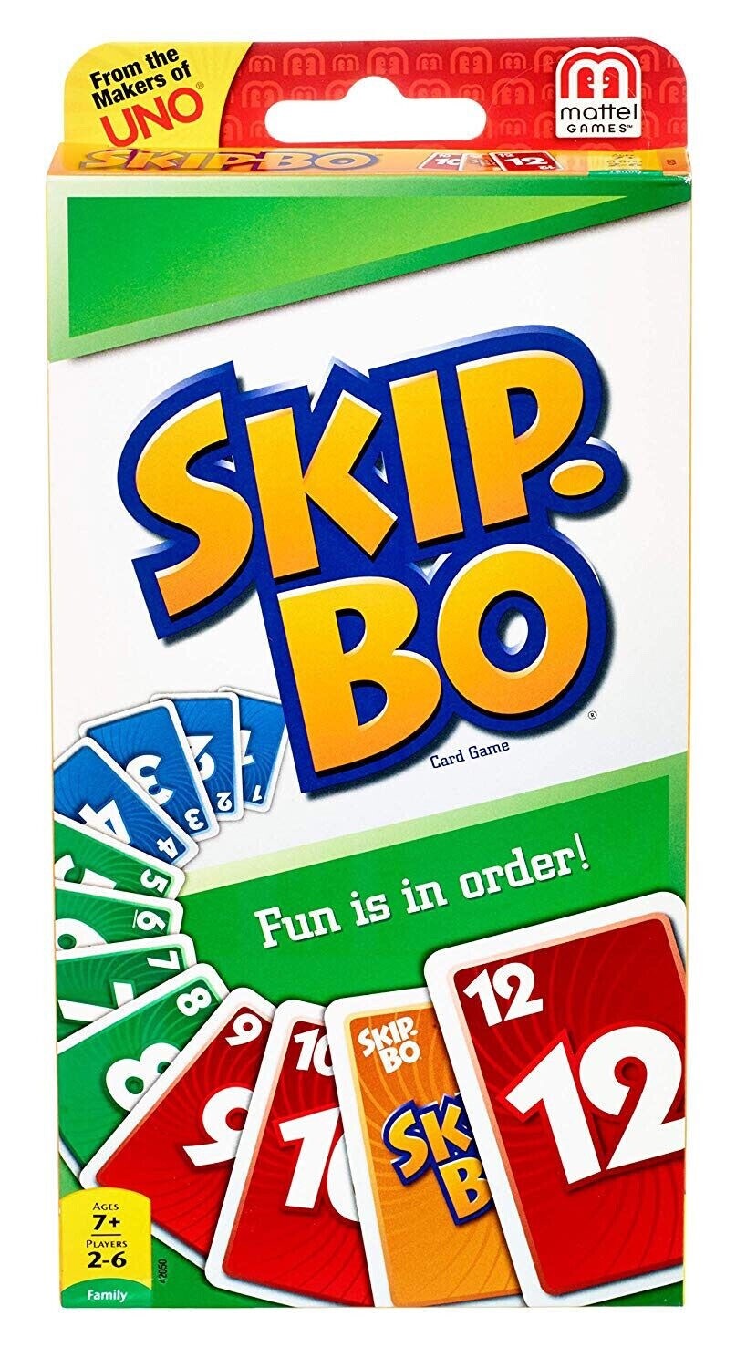 Mattel Skip-Bo Card Game 2 to 6 Players Brand New Original Sealed (1-Pack)