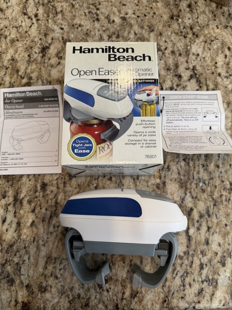 Hamilton Beach Open Ease Automatic Jar Opener 76801 Working Condition Tested
