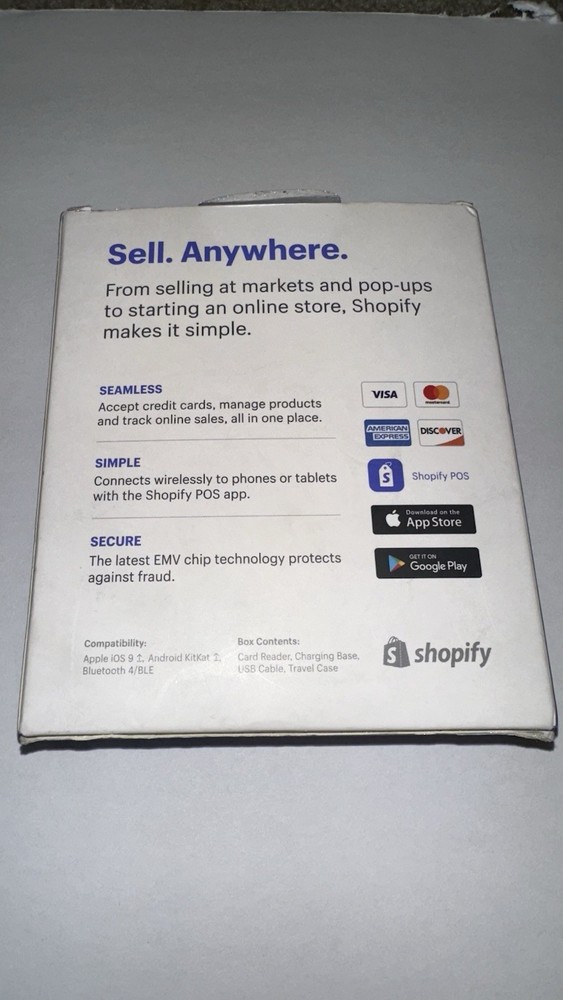 Shopify Chip & Swipe Card Reader –Wireless Credit Card Reader –Open Box Complete