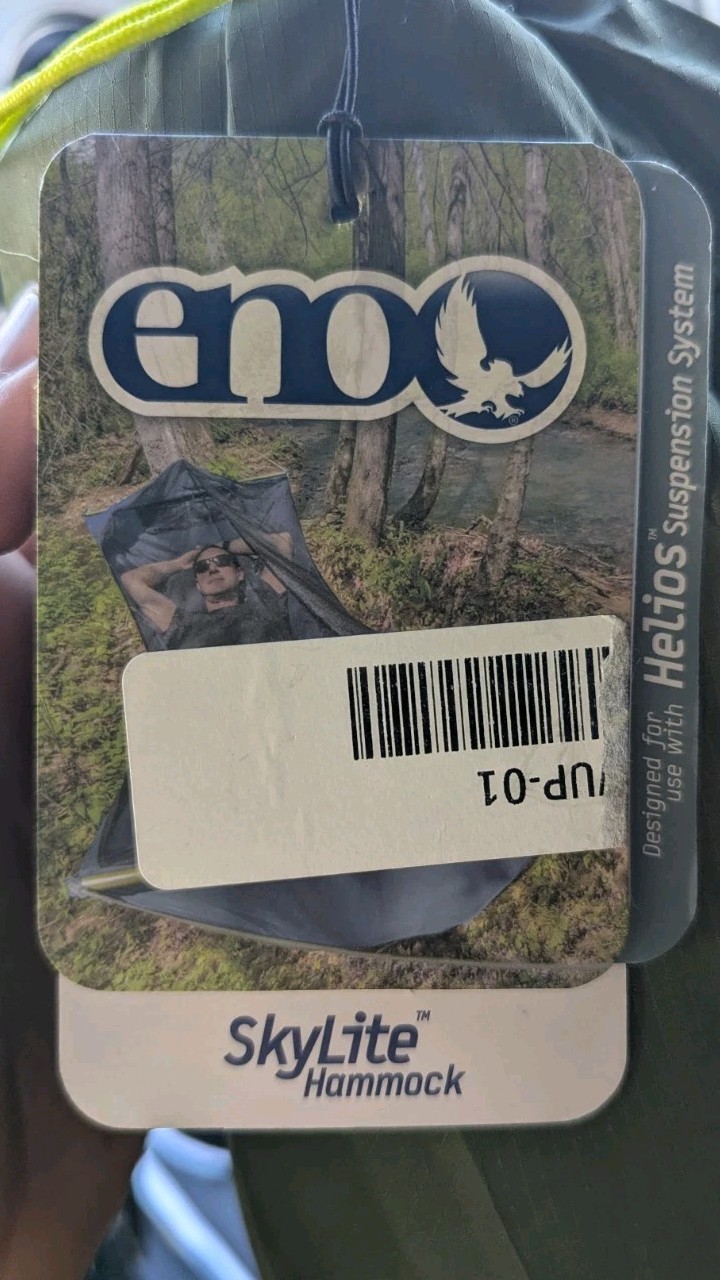 ENO SkyLite Hammock Portable Hammock Bug Net SLT136 Color Evergreen - NEW