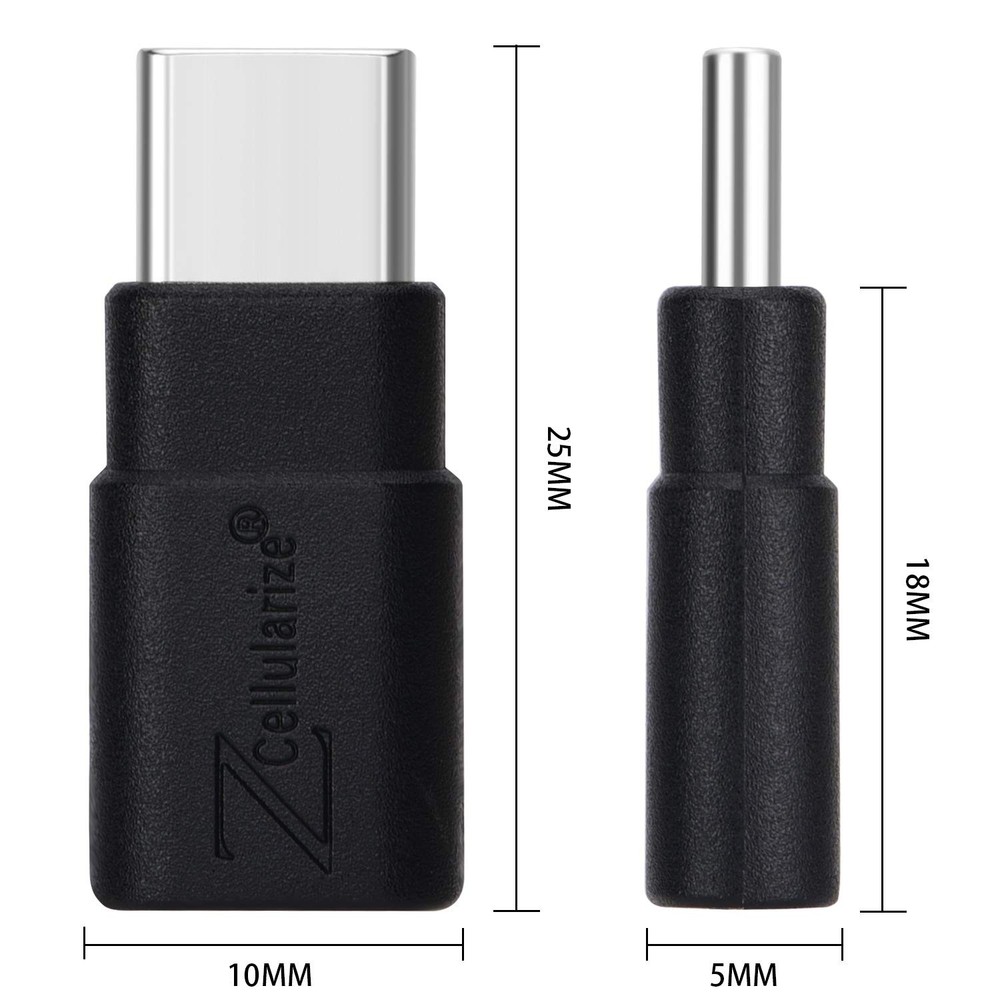 Cellularize USB C Extender Adapter (2 Pack) 40Gbps 240W Cable 2 Pack, Black