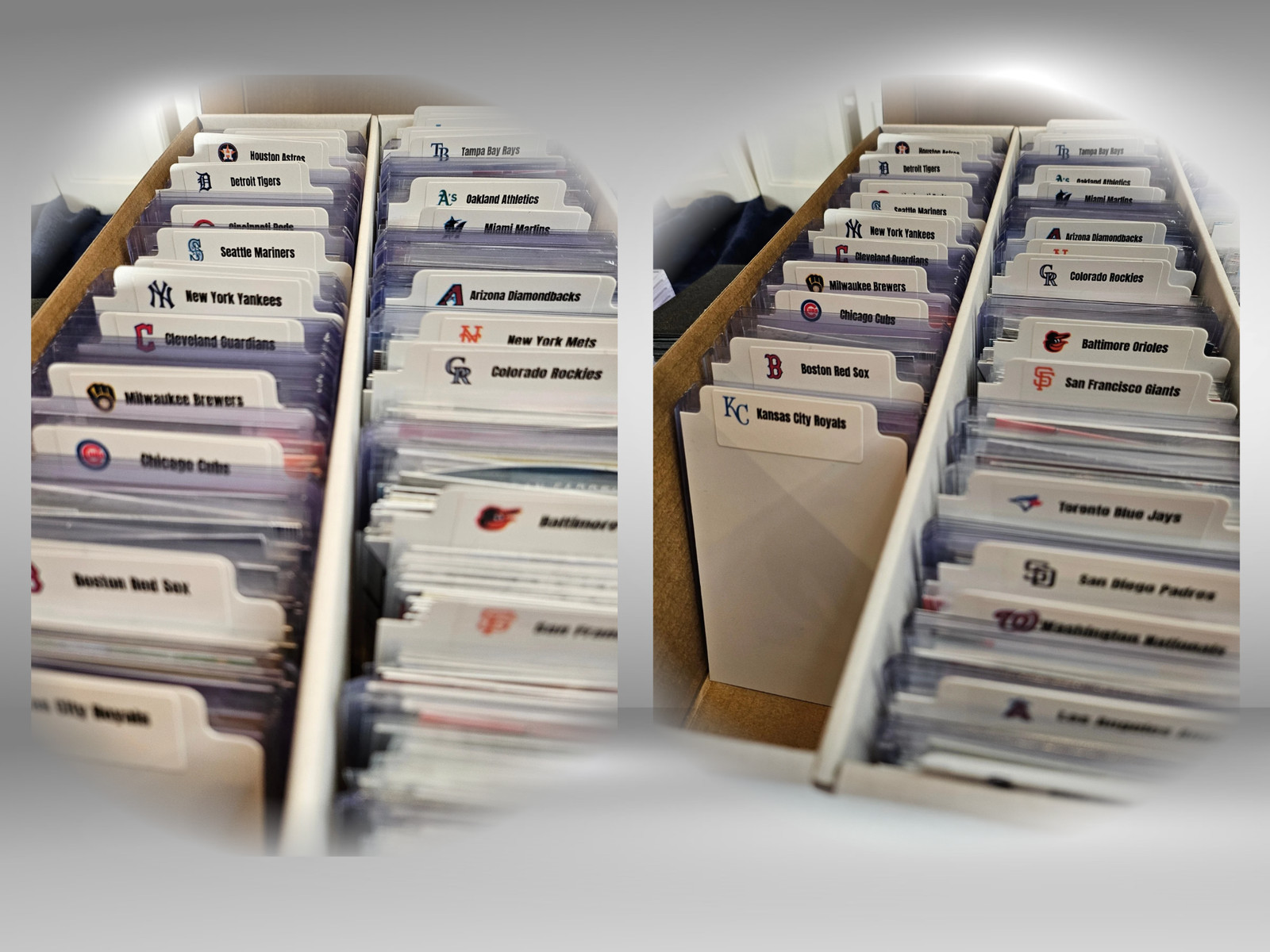 30 x Tall Sports Card Team Dividers with 30 MLB Teams Logos