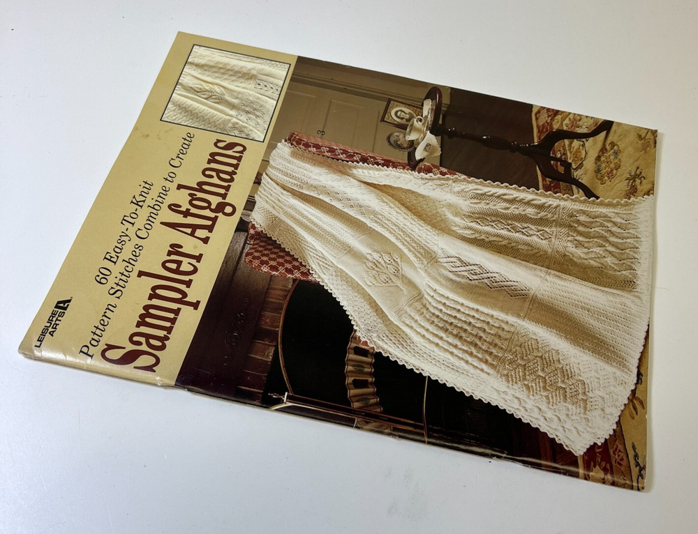 Sampler Afghans - Leisure Arts 932 - 60 Easy To Knit Patterns