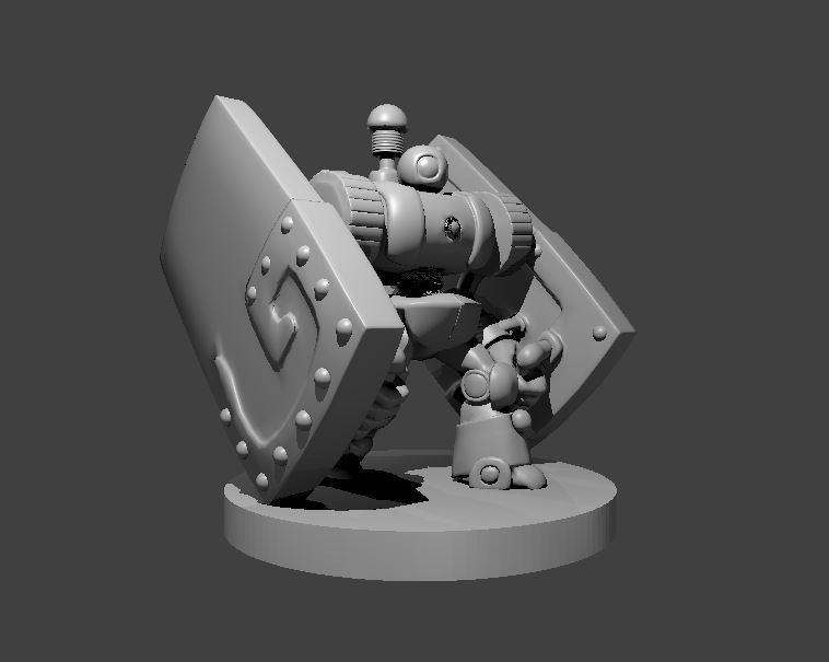 Clockwork Stone Defender Robot Warrior 28mm Scale DND D&D Tabletop Mini