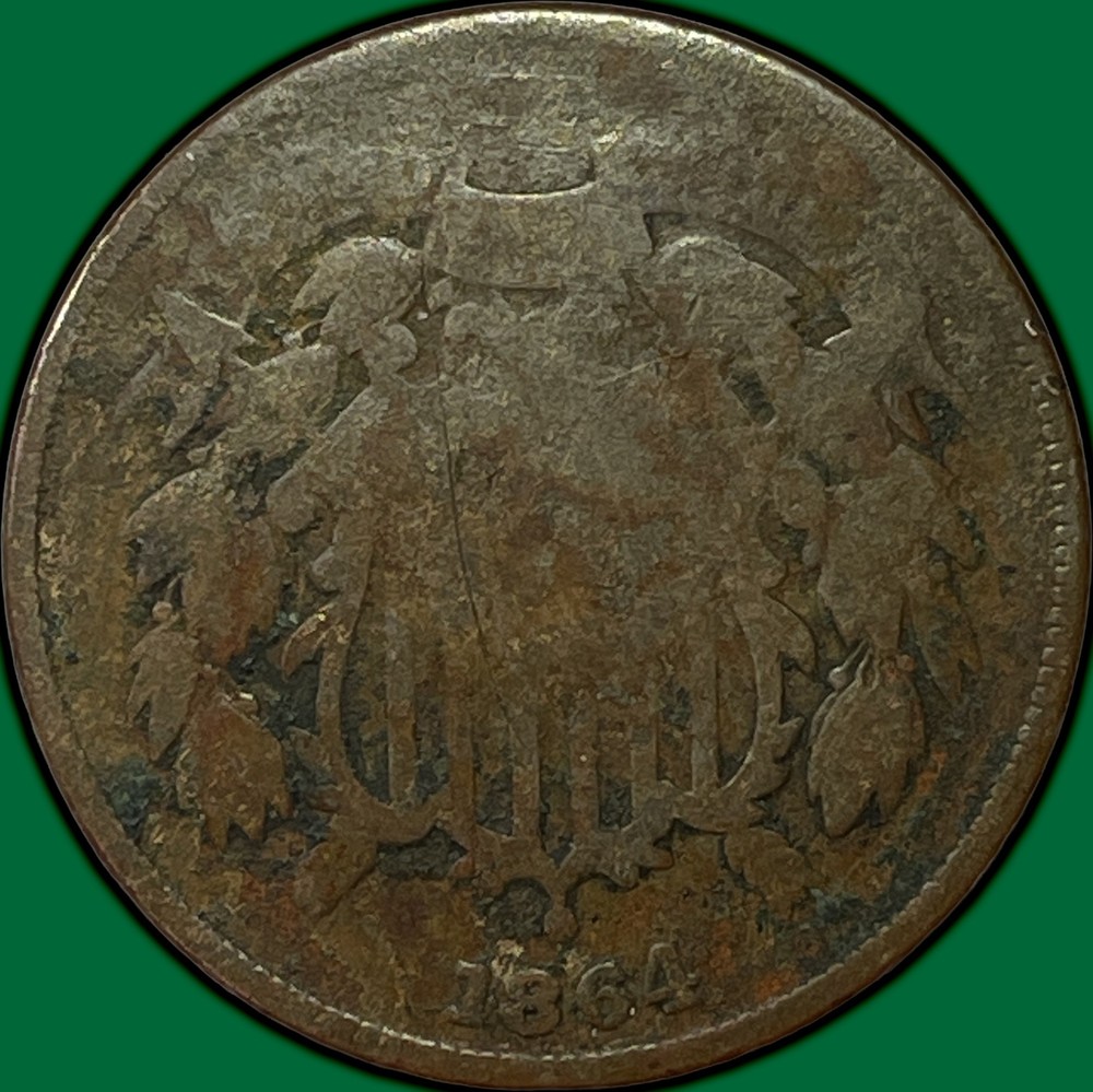 1864 Two Cent Piece Good G Coin, Issues #38615