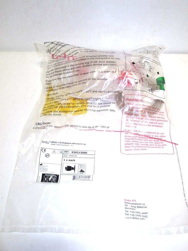 4 Sets Ambu SPUR II Pediatric Disposable Resuscitator Ref. 530213000