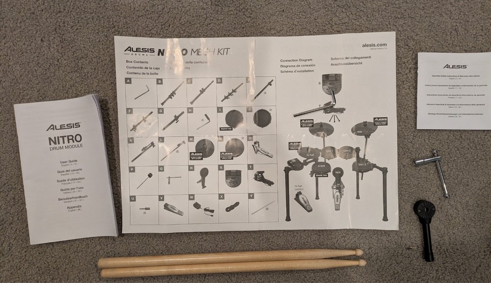 Alesis Nitro Mesh Electronic Drum Kit Red, pre owned