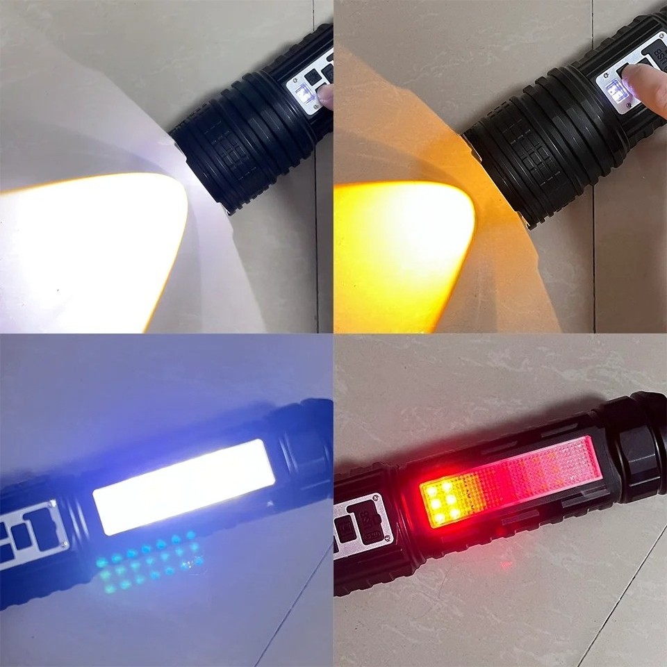 High Power Flashlight Super Big Rechargeable LED Searchlight Long Range Torch