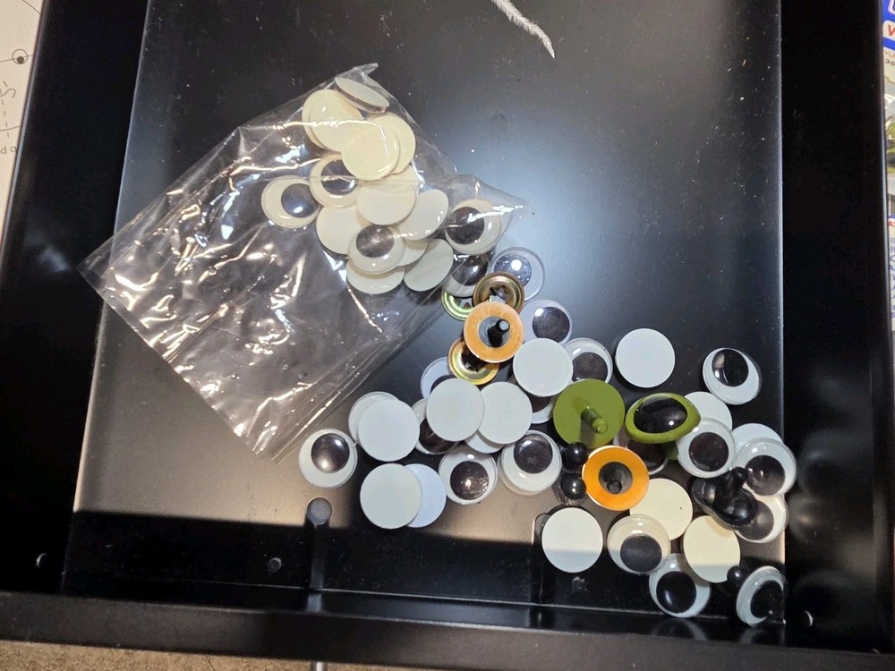 Large Lot Doll Bear Making Eyes. Accessories