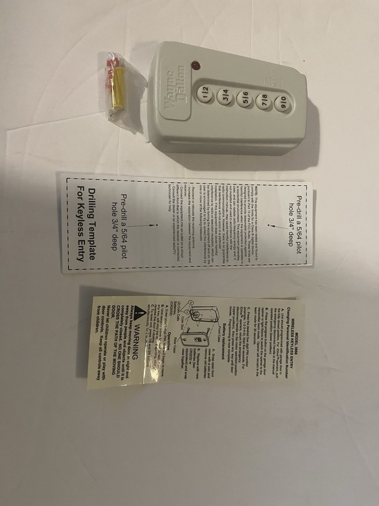 Wayne Dalton Wireless Keyless Entry System  Model 3966 Wall Control