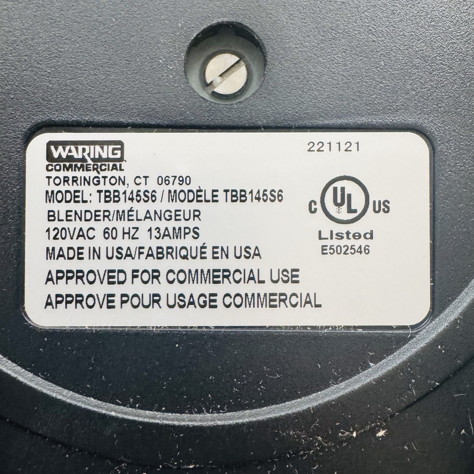 Waring TBB145S6 64 oz Torq 2.0 Bar Blender w/ Stainless Steel Container