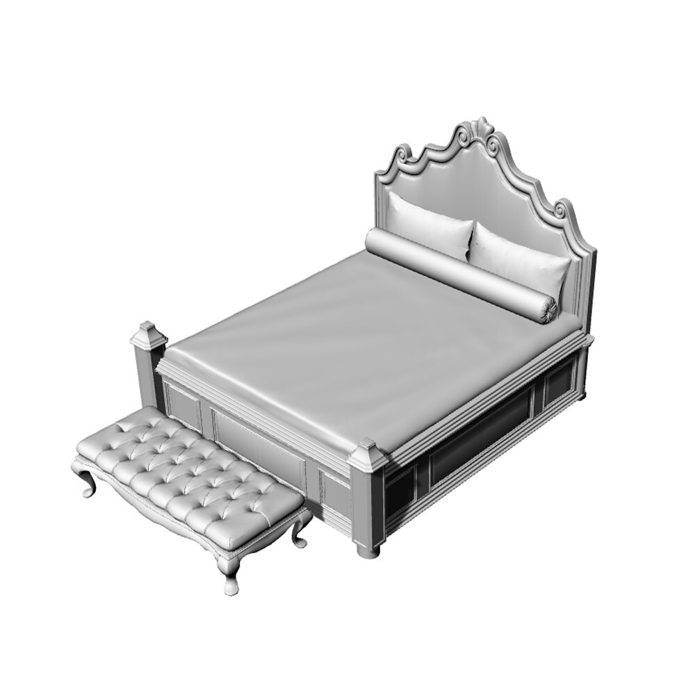 Yao's Studio 1/72 Double Bed 2pcs