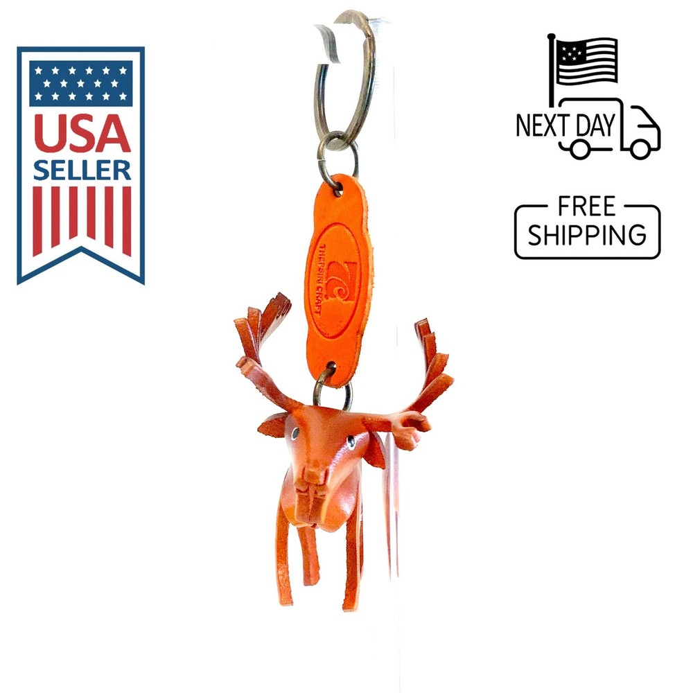 Moose Handmade Leather Keyring