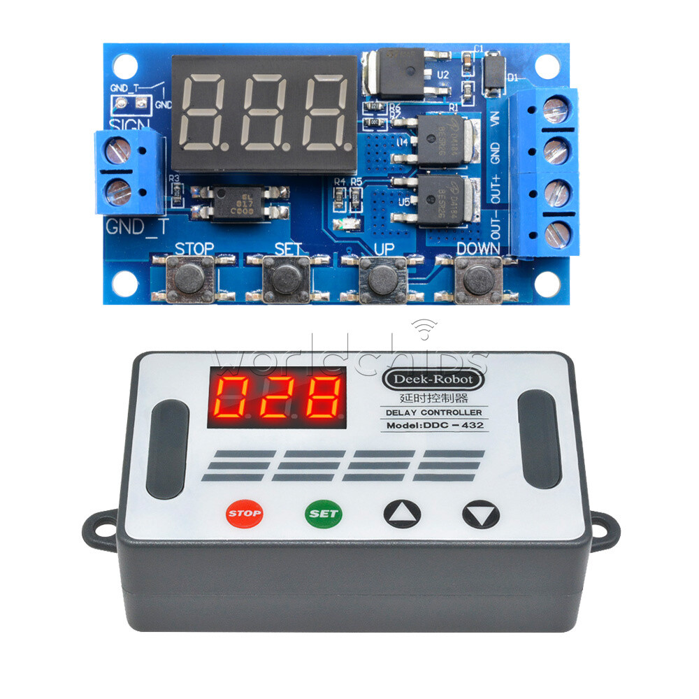 12V/24V Digital Tube Dual MOS Trigger Cycle Timer Delay Controller Control Board