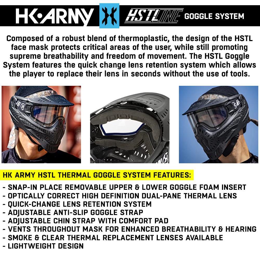 CLEARANCE HK Army HSTL Goggle Thermal Dual Paned Paintball Mask - Black