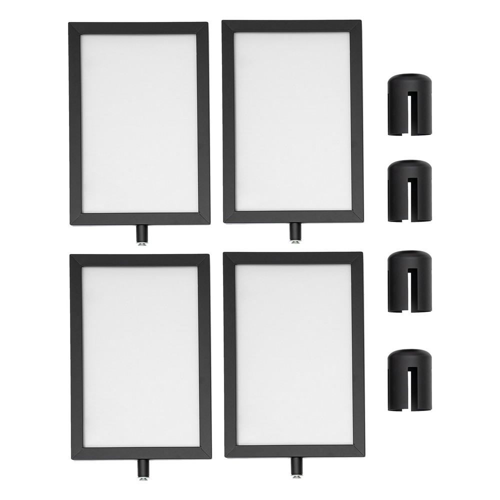 4Pcs Removable Double-sided Clear Pvs Sign Holders With Cross-shaped Socket NEW
