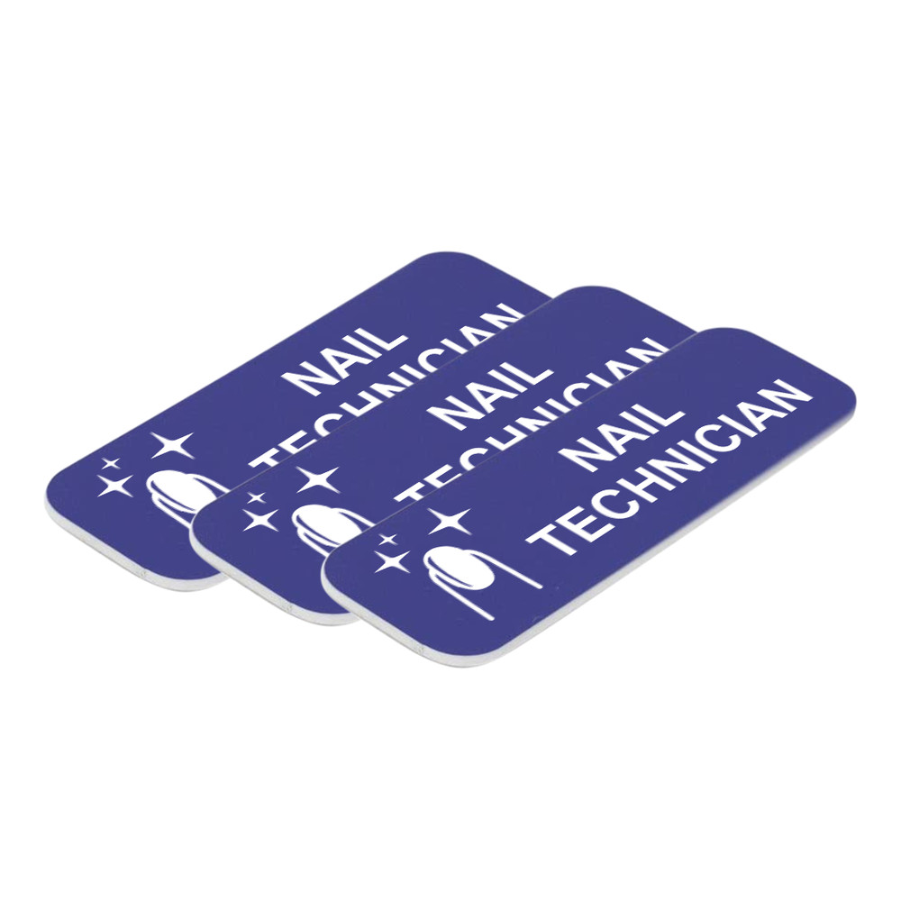 Nail Technician 1 x 3" Name Tag/Badge, (3 Pack)