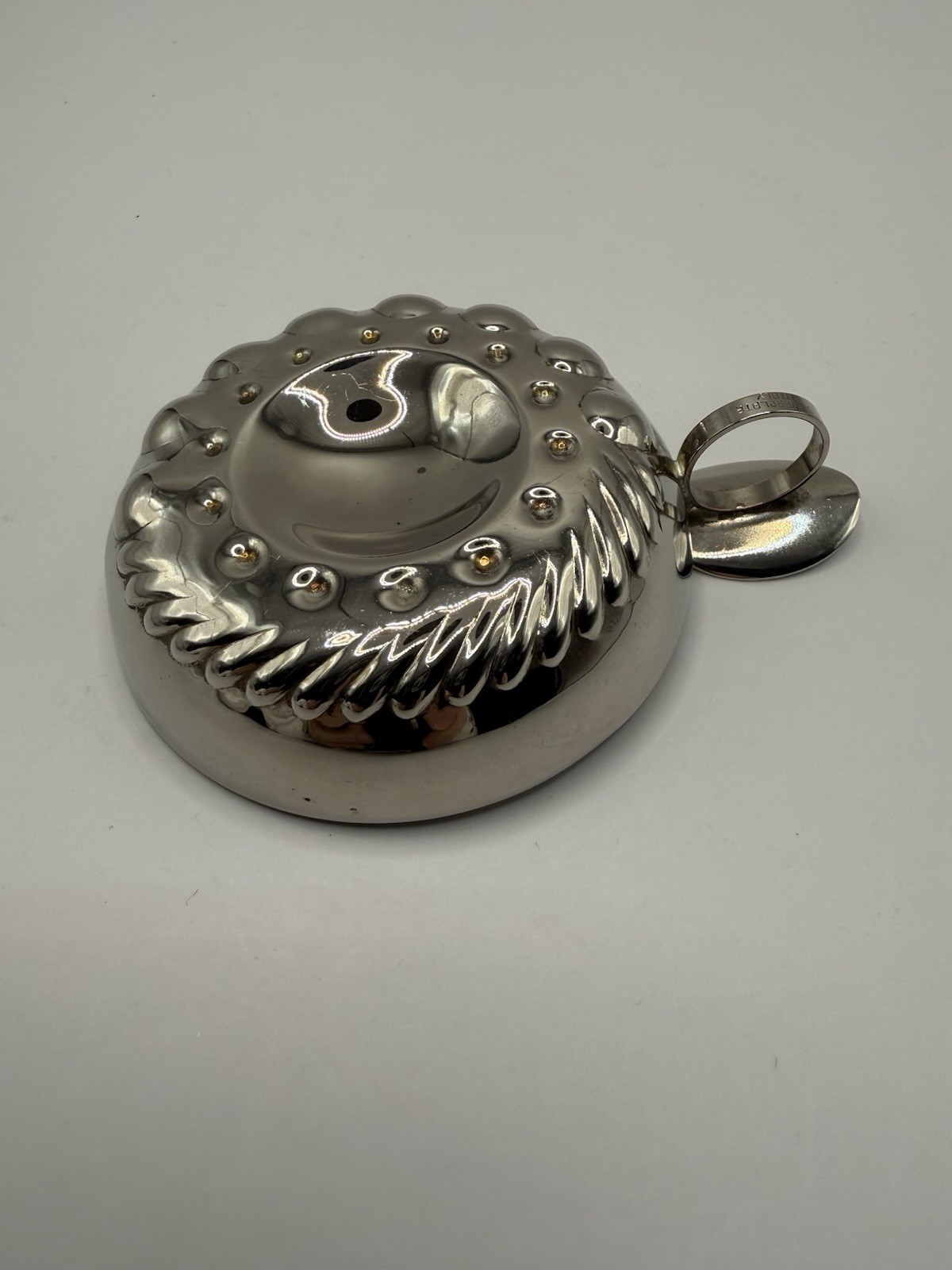 Vintage Silverplate Tastevin With Chain-Made in ITALY