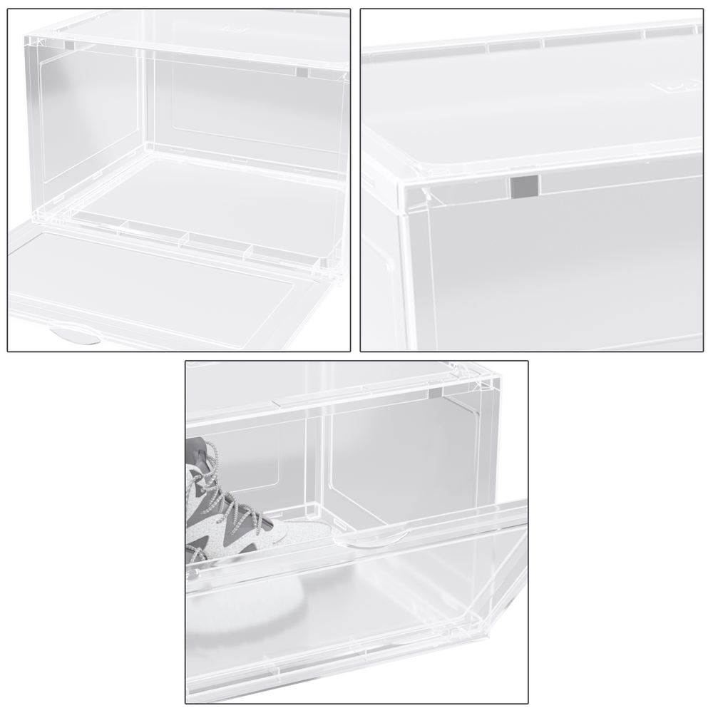 9/12Pack Clear Shoe Storage Box Plastic Sneaker Display Case Organizer Container