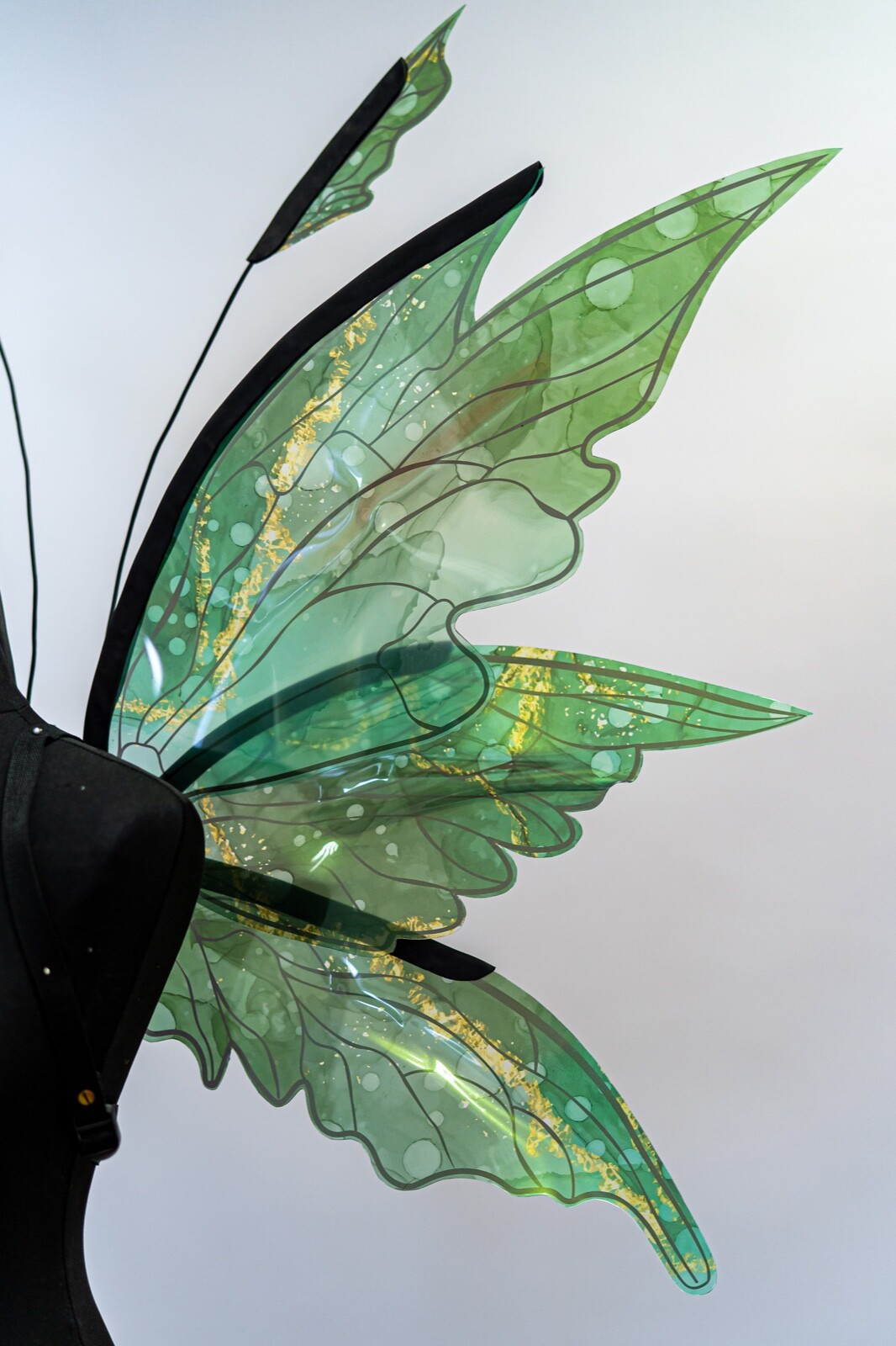 Green Fairy Wings Costume For Adult Butterfly Elf Cosplay Iridescent Halloween