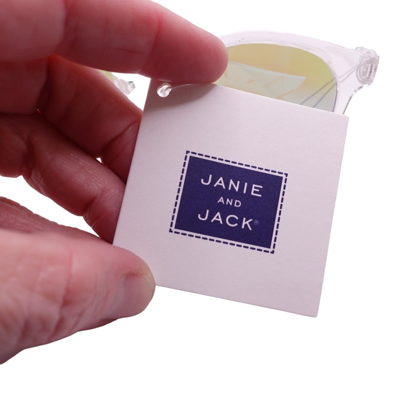 NWT Janie And Jack Round Sunglasses Girls 4 And Up Clear Tinted UV Lenses