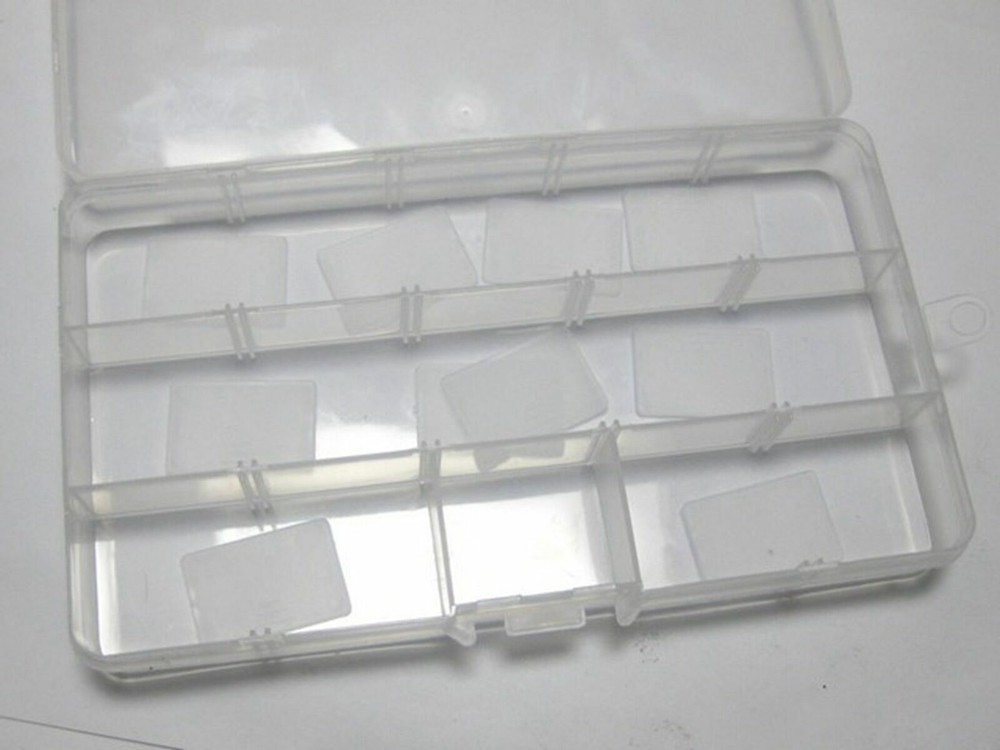 2 Pack 15 Grids Plastic Organizer Box Case Craft Bead Display Storage Container