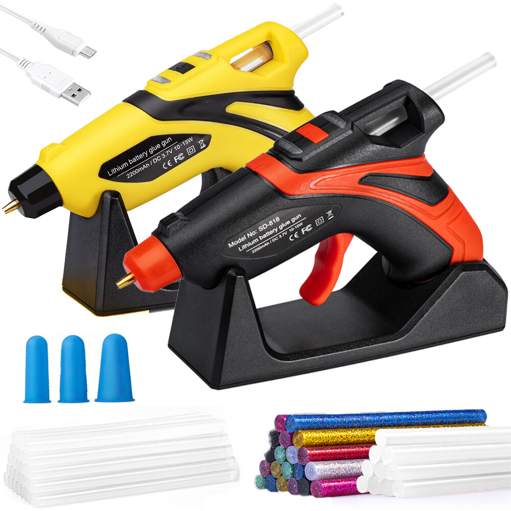 Rechargeable Cordless Fast Preheating Hot Glue Gun Kit with 30PCS Glue Sticks