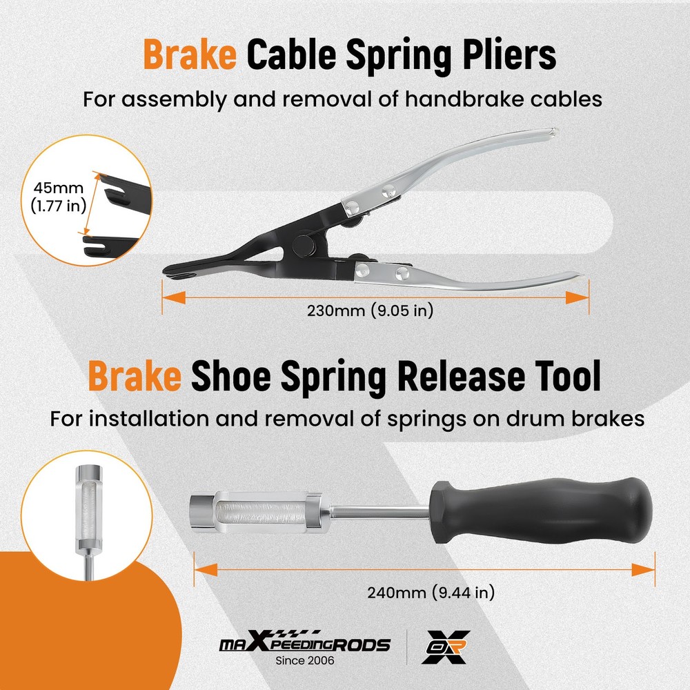 15PCS Brake Drum Tool Kit with Brake Spring Pliers/Compressor/Puller Tool