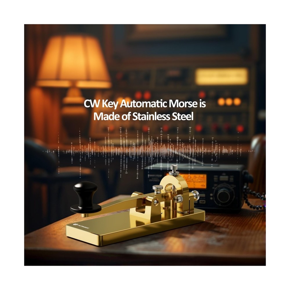 CW Telegraph - Heavy Duty Stainless Steel Classical Morse Code Key, Shortwave...