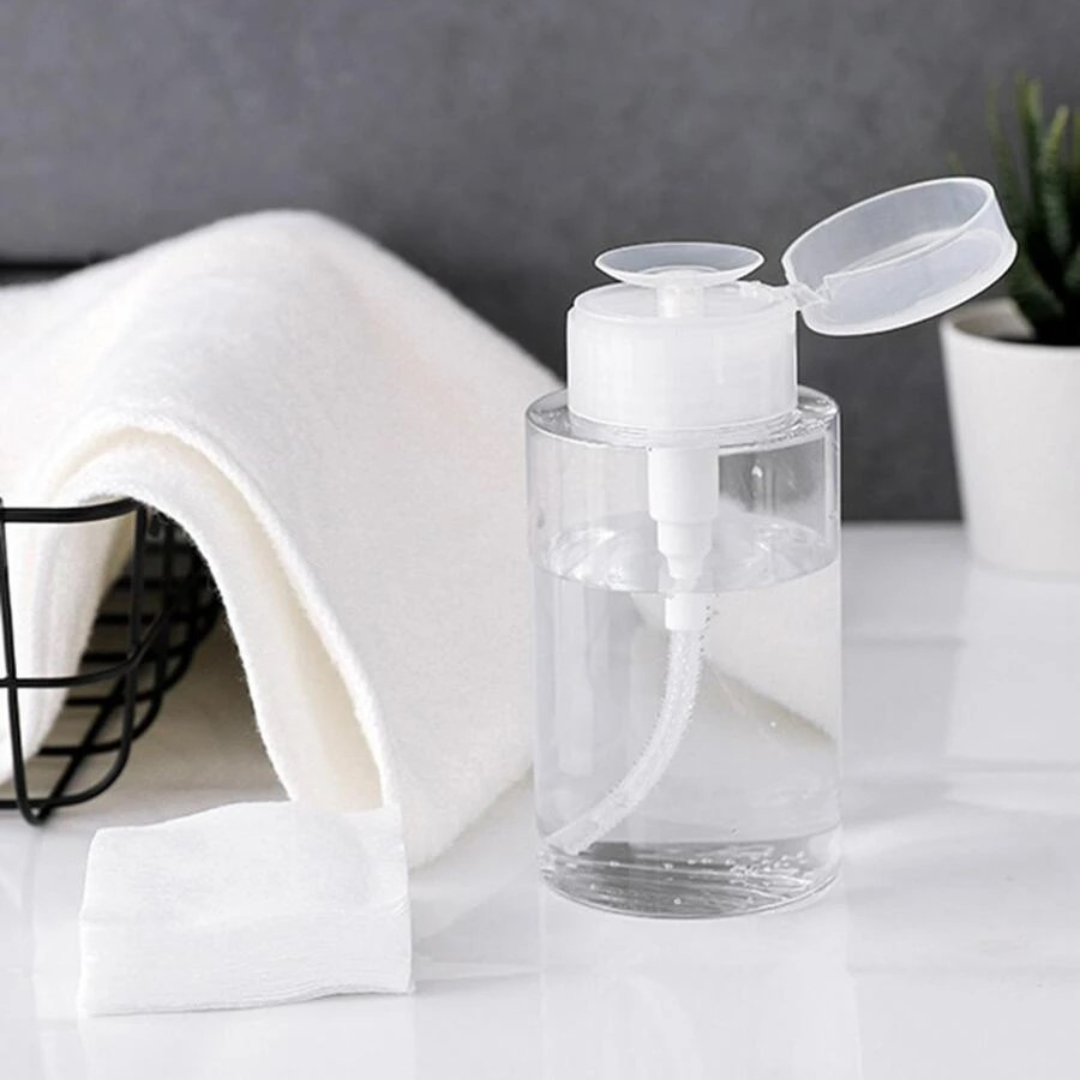 Push Down Empty Liquid Pumping Bottle Dispenser for Nail Polish & Makeup Remover