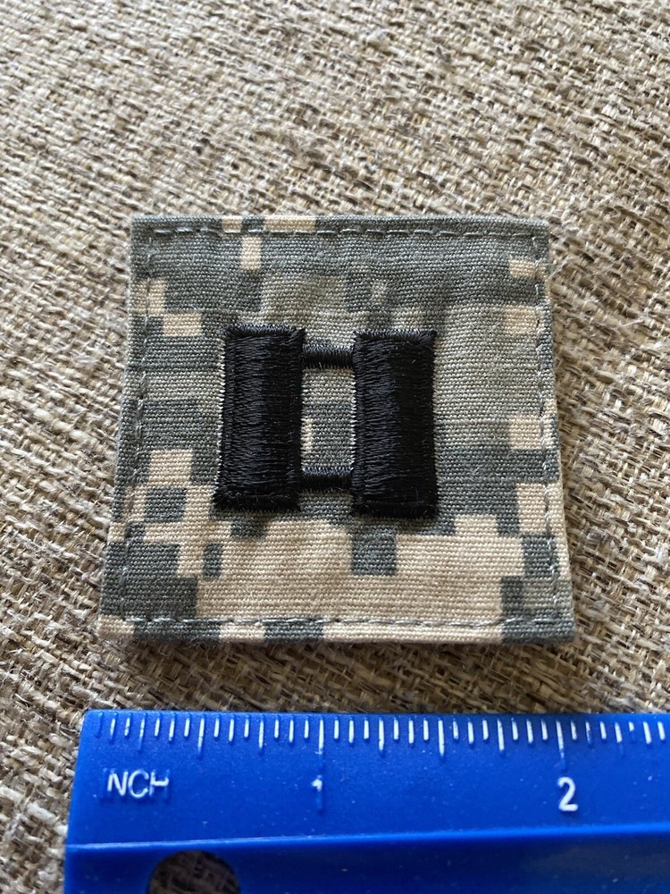 US Army Captain CPT O-3 Rank ACU Hook / Loop Pattern Military Patch INV6293