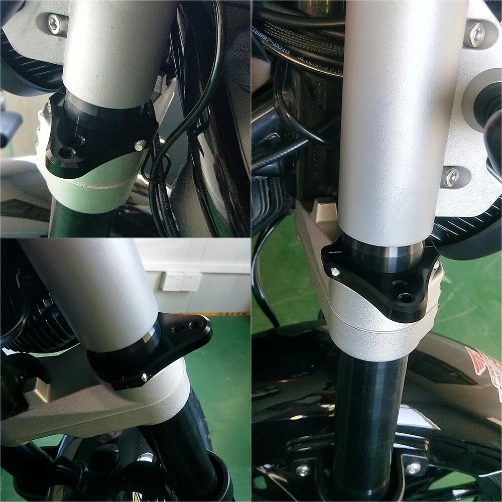 36mm Fork Universal Motor CNC Steering Damper Frame Mount Clamp Bracket Silver