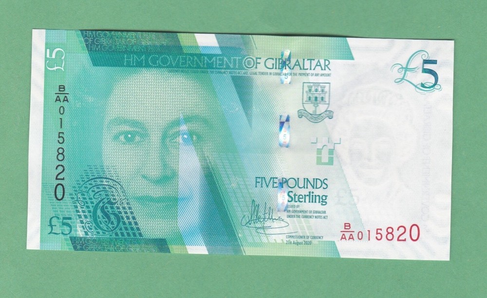 Gibraltar 5 Pound Notes  P-New   UNCIRCULATED