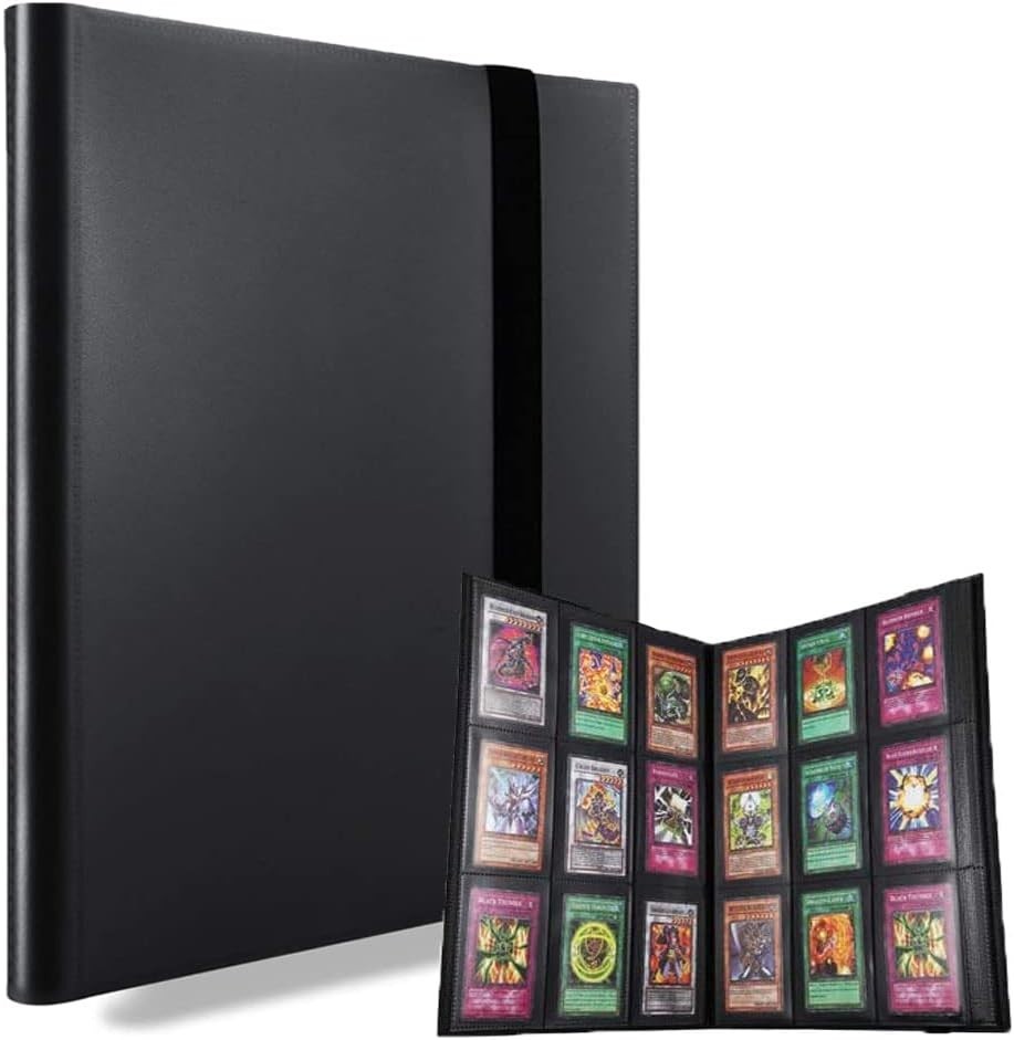 Large Black Card Storage Binder - Side Loading for Easy Access & Protection