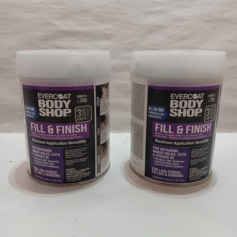 2 Cans Evercoat Body Shop 105012 Fill &Finish Repairs Minor Holes Cuts & Gouges