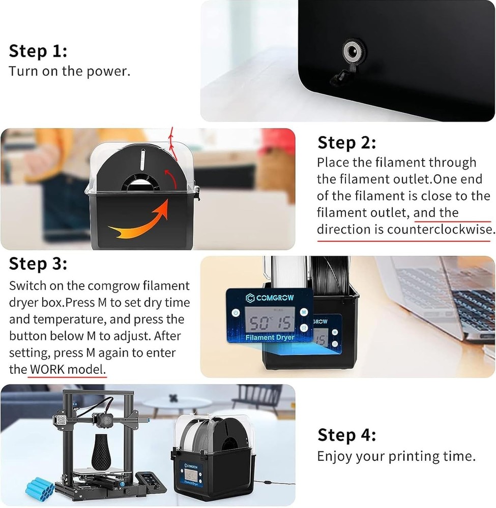 3D Printer Filament Dryer Box – Moisture-Proof Storage for PLA & ABS
